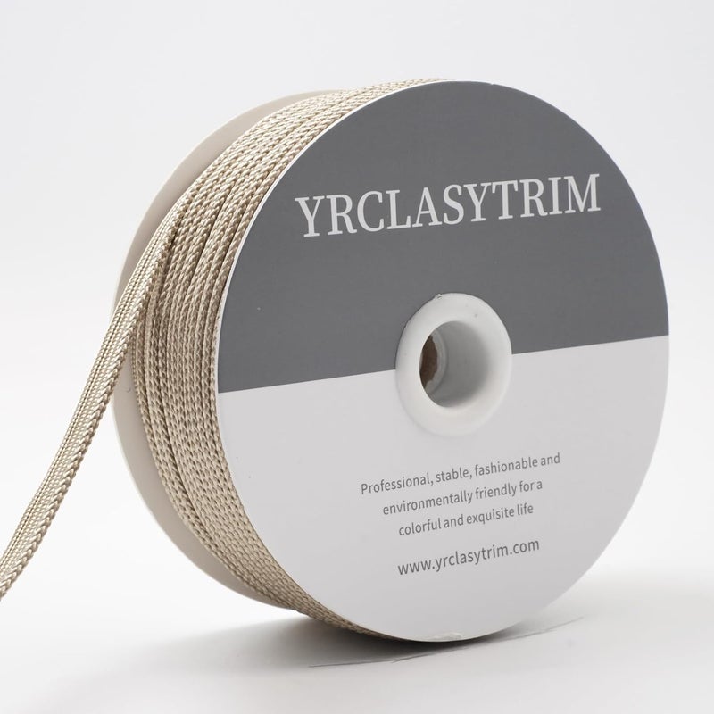 YRCLASYTRIM 0.35inch,(55Yards) Sewing Piping Trim,Shining Polyesterter Cord Trim,for Sewing Clothing,Hometextile, Decoration DIY Crafts Edge Piping Embellishments,30Colour (Light Grey) - Image 3